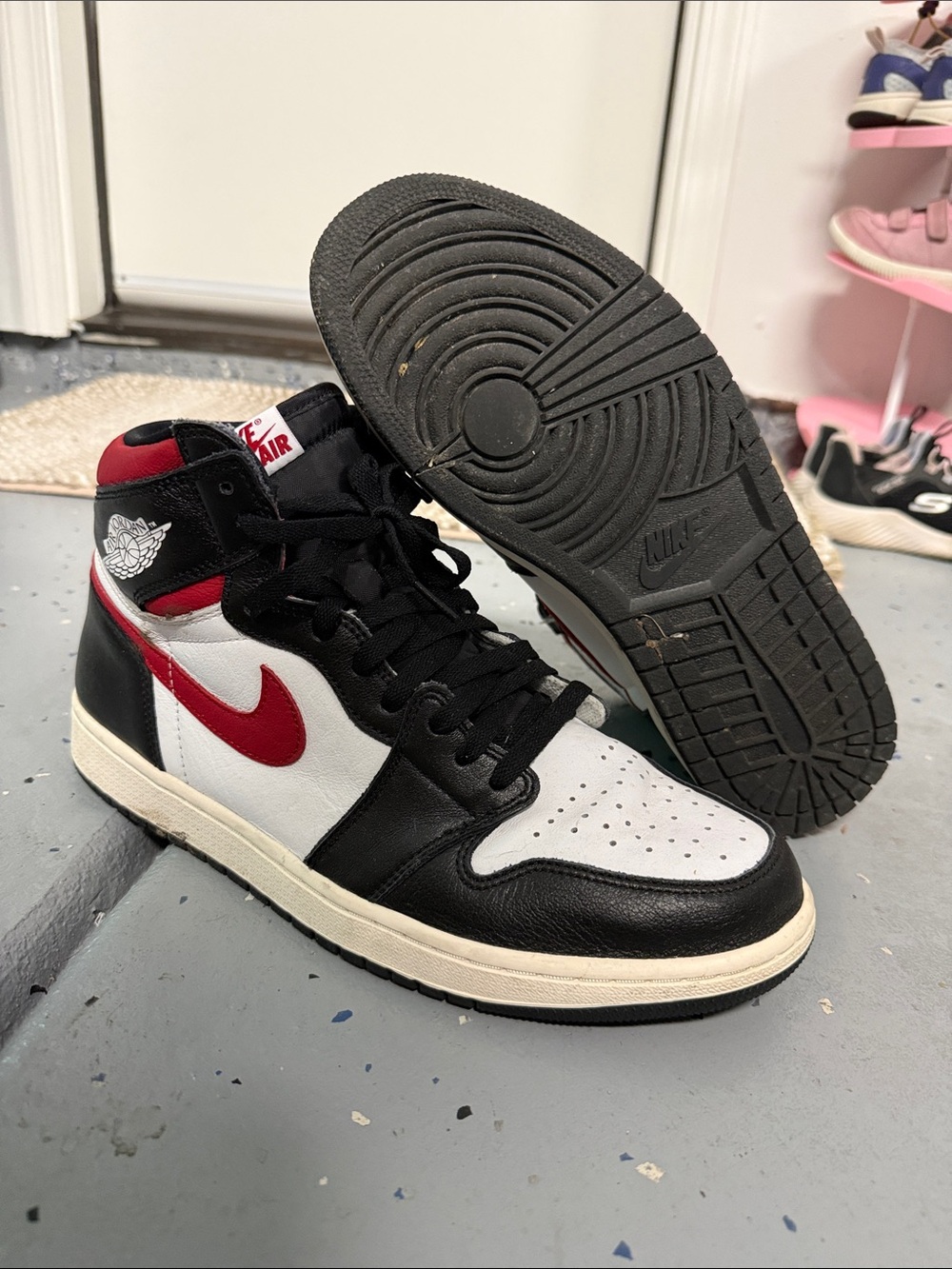 Nike Air Jordan 1 High Top Sneakers - Black, White & Red